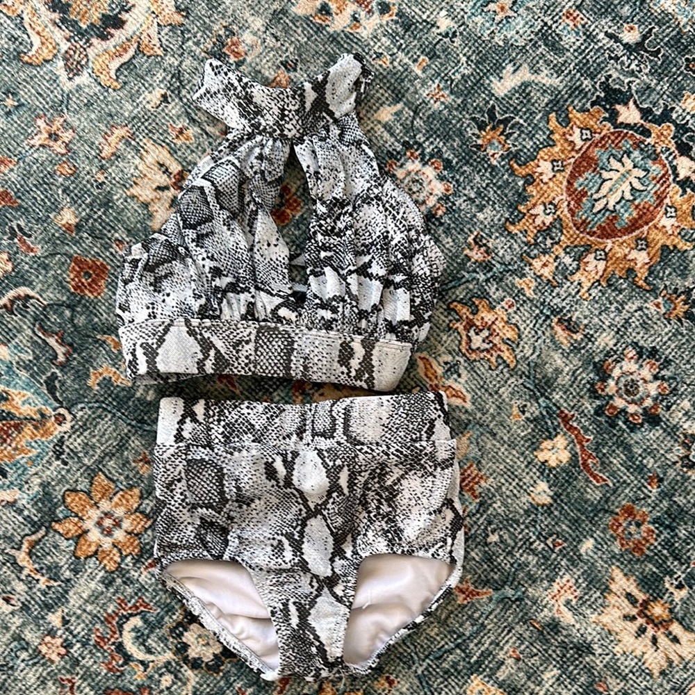 Kids Snake Print One Piece Swimsuit